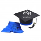 Tocă personalizata PE CAPAC + esarfa personalizata - ALBASTRU - gradinita