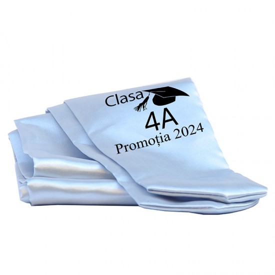 Esarfe Absolvire Argintiu Personalizata - Clasa 4