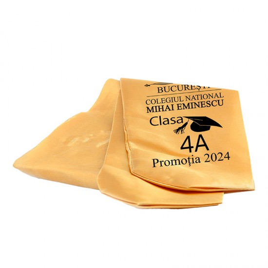 Esarfe Absolvire Auriu Personalizata - Clasa 4